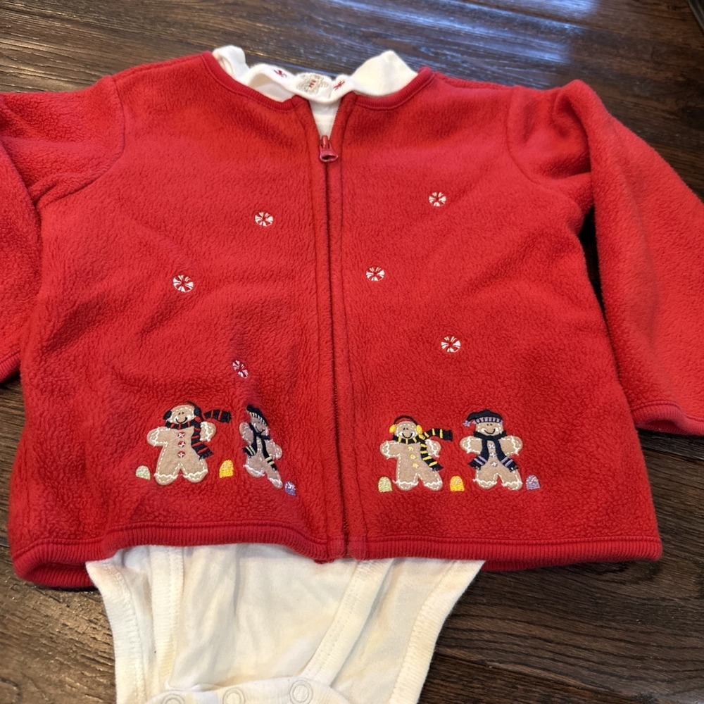 Vintage Second Step Baby Cardigan & Turtleneck One Pc 24 Months Red Gingerbread